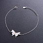 SHEGRACE Unique Design 925 Sterling Silver Link Bracelet, with Butterfly(Chain Extenders Random Style)