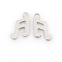 304 Stainless Steel Charms, Musical Note Pendants, 12x8x1mm, Hole: 1mm