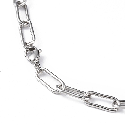 201 collar de cadena con clip de acero inoxidable para hombres y mujeres