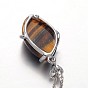 Ожерелья кулона из драгоценных камней со стразами из латуни, с кабельными цепями и пружинными кольцами, 18 дюйм