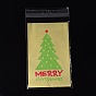 Rectangle OPP Cellophane Bags for Christmas, with Tree Pattern, 18.2x9.4cm, Bilateral Thickness: 0.07mm, about 95~100pcs/bag