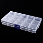 Plastic Bead Storage Container, 15 Compartment Organizer Boxes, Rectangle