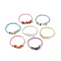 7 pcs 7 ensemble de bracelets extensibles en perles de verre et de pierres précieuses mixtes naturelles et synthétiques de style pcs pour femmes