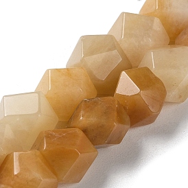 Natural Topaz Jade Star Cut Round Beads Strands, Faceted