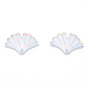 Pendentifs en plastique imitation perle abs, de couleur plaquée ab , feuille de ginkgo