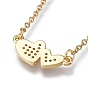 Brass Micro Pave Clear Cubic Zirconia Pendant Necklaces, with 304 Stainless Steel Cable Chains, Heart