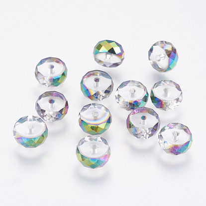 Imitations de perles de cristal autrichien, grade de aaa, facette, plat rond