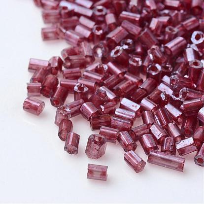 Transparent Lustered Two Cut Glass Seed Beads, Round Hole, Glazing Style, Hexagon