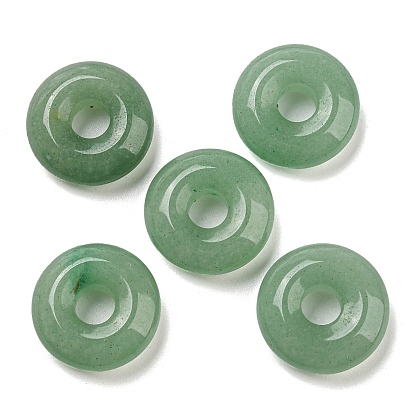 Natural Gemstone Pendants, Donut/Pi Disc Charms