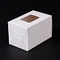 Boîte cadeau en papier cartonné, avec fenêtre visuelle pvc, pour la tarte, biscuits, stockage de friandises, rectangle