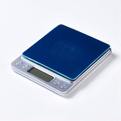Outil de bijoux, mini balance de poche électronique numérique en acier inoxydable, avec couvercle en plastique et batterie de style aléatoire, valeur: 0.01 g ~ 500 g, rectangle