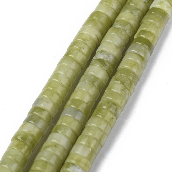 Jade xinyi natural hebras de cuentas de jade sureño chino, perlas heishi, Disco redondo plano