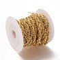 Brass Rope Chains, with Spool, Long-Lasting Plated, Unwelded
