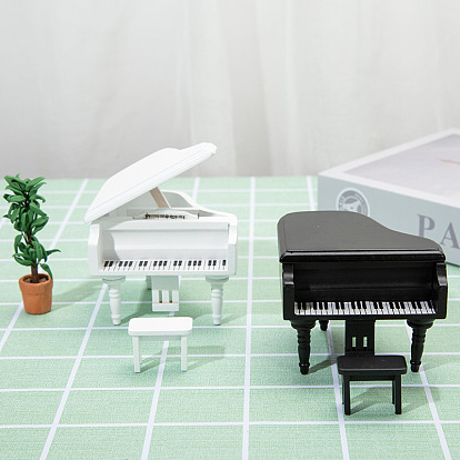 1 : modèle de simulation de meubles de maison de poupée miniature, ornement de pupitre de piano triangulaire