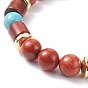 Плетеный браслет из натуральных драгоценных камней, синтетической бирюзы и дерева, украшения из драгоценных камней для женщин