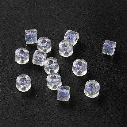 Perles acryliques transparentes, avec la poudre d'argent, colonne