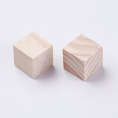 Cubes en bois non teints, blocs de bois non finis pour l'artisanat du bois et la peinture