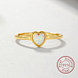 Кольцо в форме сердца с синтетическим опалом, 925 стерлингов серебряные кольца