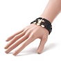 6 pcs 6 style coquille naturelle & étoile de verre & bracelets extensibles perlés ronds pour femmes