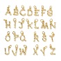 Pendentifs en laiton, avec anneau de saut, or, charme de lettre