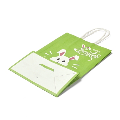 Sacs en papier rectangle, avec une poignée, pour sacs-cadeaux et sacs à provisions, Thème de Pâques
