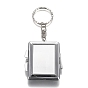 Porte-clés miroir pliant en fer, miroir de poche compact portable de voyage, base vierge pour artisanat en résine uv, rectangle