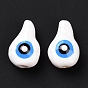 Perles d'émail, avec abs en plastique imitation perle à l'intérieur, goutte d'eau avec mauvais oeil