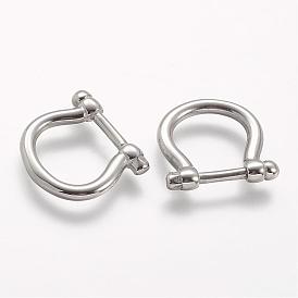 304 Stainless Steel Linking Rings, Shackle Clasp Shape