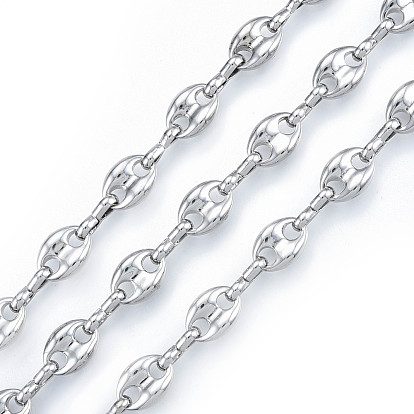 Alloy Coffee Bean Chains, with Spool, Cadmium Free & Nickel Free & Lead Free, Unwelded