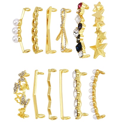 13Pcs 13 Styles Zinc Alloy Shoes Buckle Clips, for Shoes Decoration