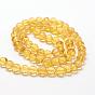 Round Natural Amber Beads Strands, 6mm, Hole: 1mm, about 62pcs/strand, 15.75 inch