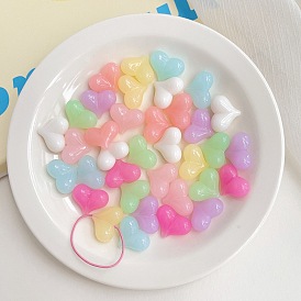 Opaque Acrylic Beads, Imitation Jelly, Heart