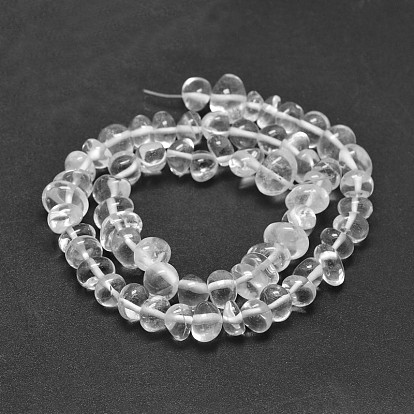 Natural Quartz Crystal Nuggets Bead Strands, Rock Crystal Beads, Tumbled Stone, 6~10x9~12x8~10mm, Hole: 1mm, about 15.3 inch ~15.7 inch
