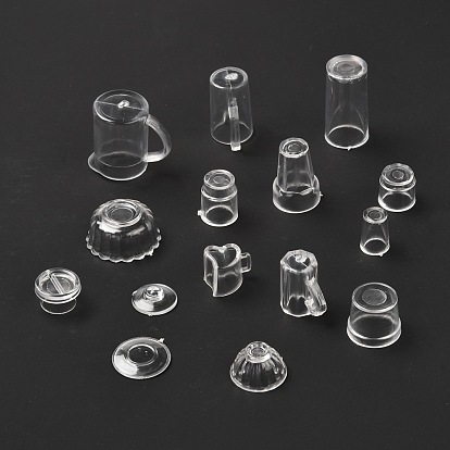 15 ensemble de gobelets de jeu en plastique transparent, tasses miniatures de simulation, jouets pour enfants
