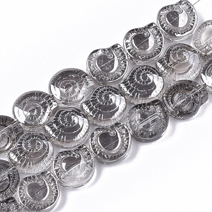 Стеклянные бусины с гальваническим покрытием , форма спиральной оболочки