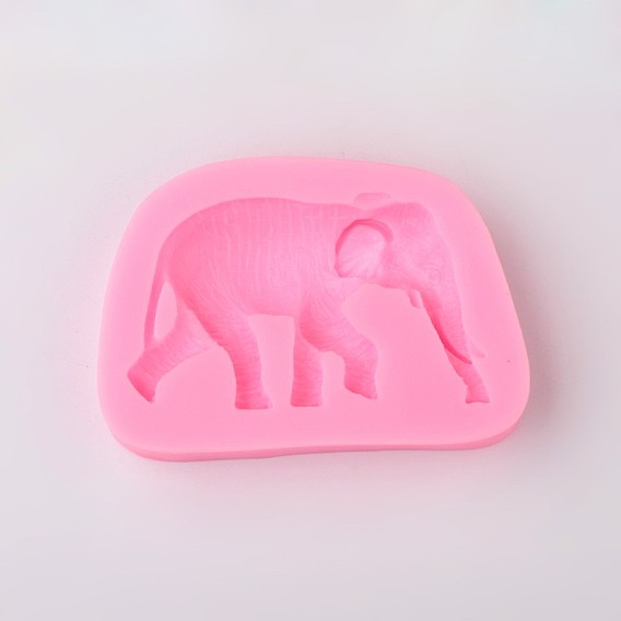 Elephant Design DIY Food Grade Silicone Molds, Fondant Molds, For DIY Cake Decoration, Chocolate, Candy, UV Resin & Epoxy Resin Jewelry Making, 53x76x12mm