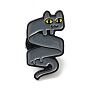 Эмалированные булавки с кошачьей тематикой, броши из черного сплава для электрофореза