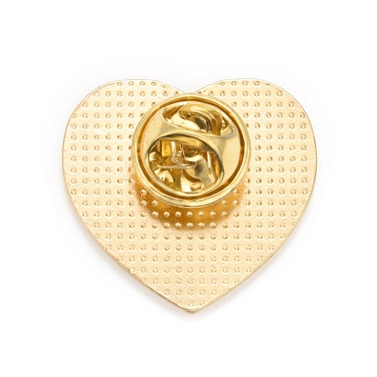 Broche en émail coeur, badge en alliage créatif pour les vêtements de sac à dos, or