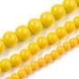 Perles de verre opaques de couleur unie, ronde