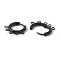 304 Stainless Steel Hoop Earring Findings, with Horizontal Loops, Ring