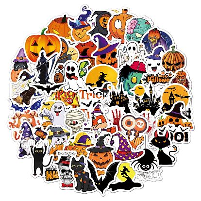 50 Шт. Хэллоуин голографические виниловые водонепроницаемые наклейки с героями мультфильмов, самоклеящиеся наклейки для художественных промыслов