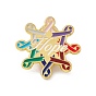 Awareness Ribbon Star Enamel Pin, Golden Brass Word Hope Brooch for Backpack Clothes