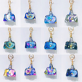 Printed PVC Coin Wallets, Change Purse with Keychain Clasps