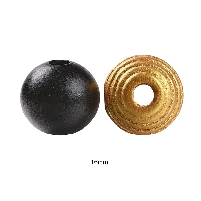 160 Pcs 4 Colors Bee Honey Color Painted Natural Wood Round Beads, for DIY Craft, with Waterproof Vacuum Packing, Old Lace & Black & White & 	Goldenrod