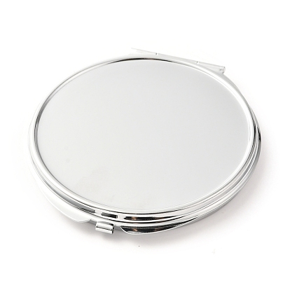 Miroirs cosmétiques en fer bricolage, pour résine époxy diy, plat rond