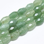 Natural Green Aventurine Beads Strands, Faceted, Oval