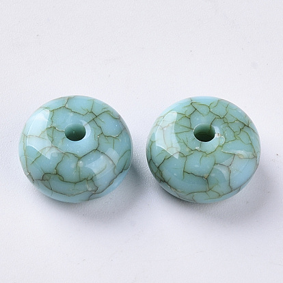 Acrylic Beads, Imitation Turquoise Style, Rondelle