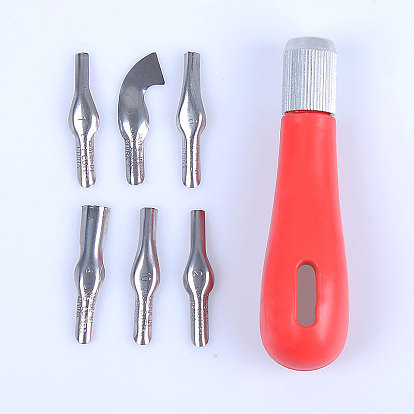 Stainless Steel Woodcarving Cutter Tool Sets, Woodwork Sculptural, DIY Plastic Handle Spoon Carving Knife, Woodcut Tools Kit