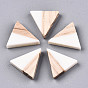 Résine opaque translucide & cabochons en bois, triangle