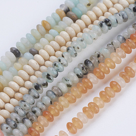 Natural & Synthetic Mixed Stone Beads Strands, Rondelle